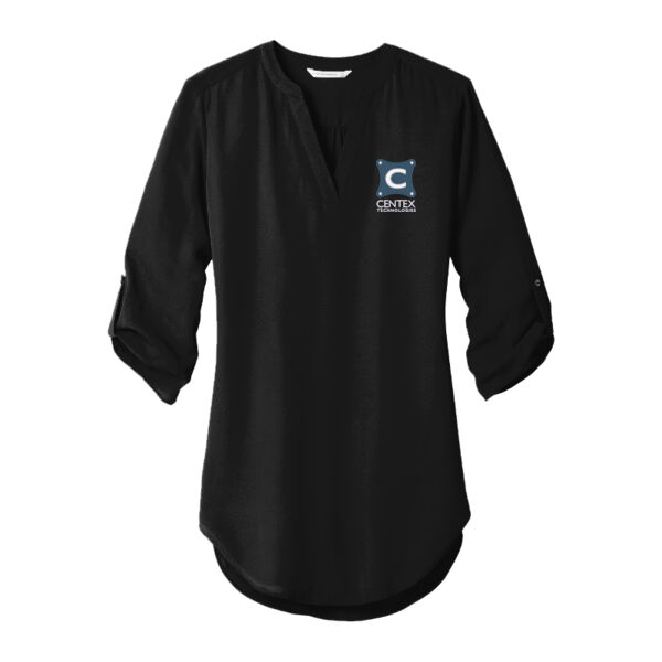 Centex Technologies Embroidered - Women's 3/4 Sleeve Tunic Blouse Thumbnail